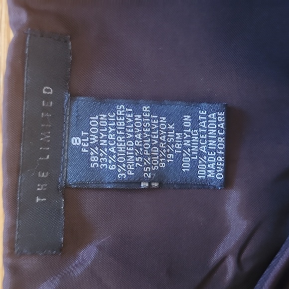 The Limited velvet wool silk skirt women's size 8 - Picture 4 of 4